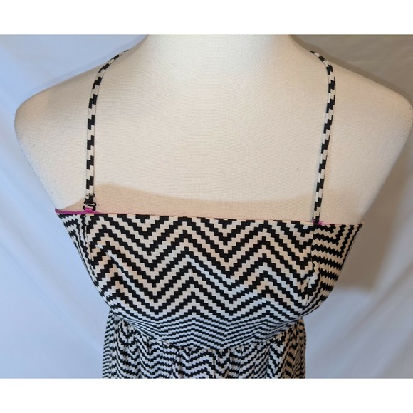 Jessica Simpson Chevron Dress Black White‎ Spaghetti Straps Convertible Lined 4 - Picture 5 of 11